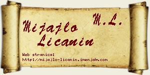 Mijajlo Ličanin vizit kartica